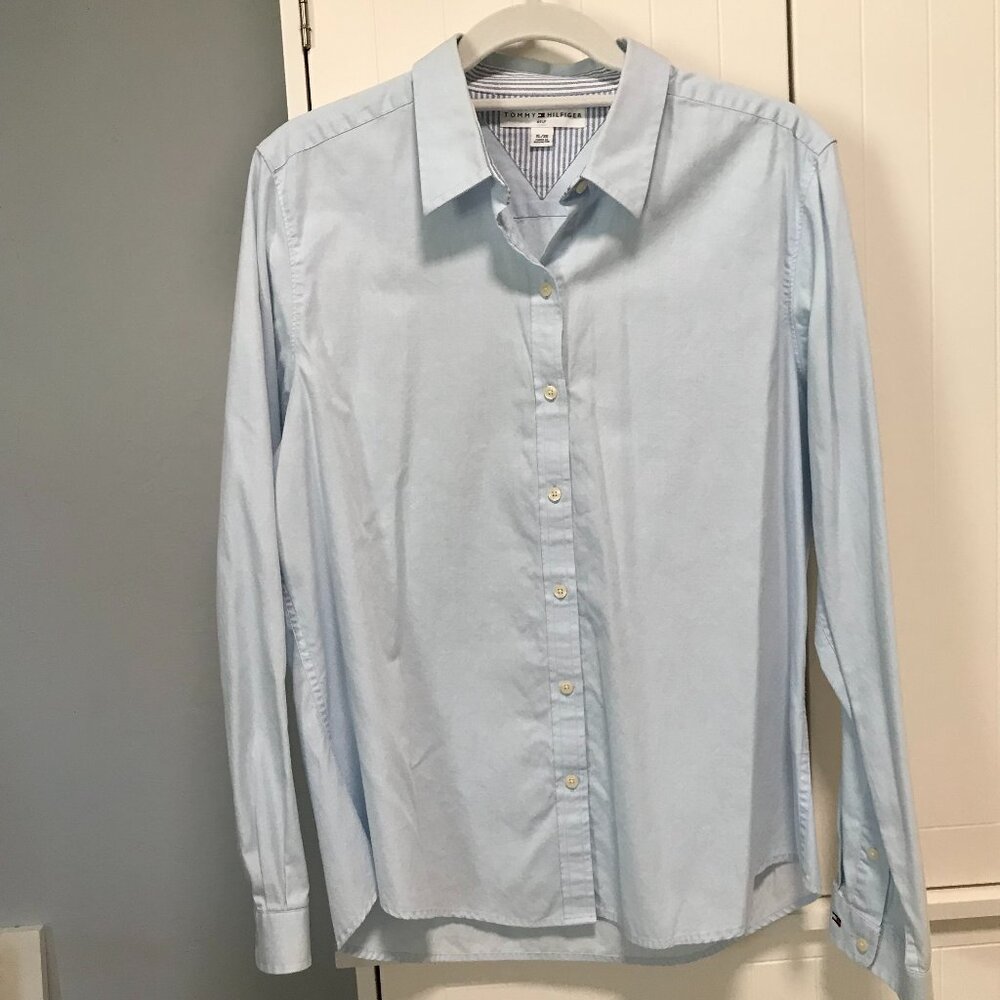 Tommy Hilfiger Golf Long-sleeve Pale Blue Shirt Size XL/1XG
